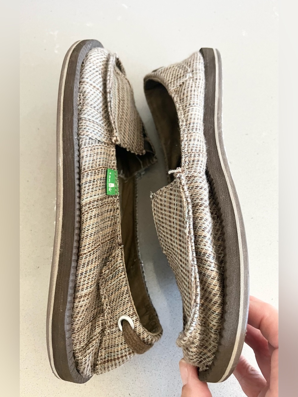 Sanuk Sunbrella Women's Flats Shoes Brown Casual Slip On Boat Shoes Size 8 - Picture 9 of 13